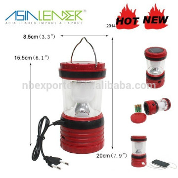 6LED Professiona Solar Rechargeable Camping Lanterns with USB phone charger